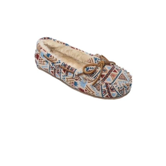 Minnetonka Women's Cally Moccasin Sz 10 NWT/NIB COLOR - Cream Mosaic - Picture 4 of 9